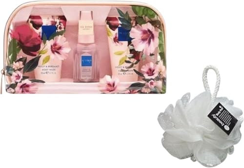 Baker Violet & Bergamot 3 Pcs Gift Set: Body Spray, Body Wash & Hand Cream (50ml Each) With Free Aloe Vera Lip Balm