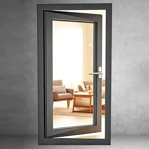 Ventanas Aluminio Ventana Abatible de Salida de 60, 70 y 90 Cm. Ventanas de Una Sola Hoja con Cerradura. Ventanas Individuales Premium para Baños, Sótanos, Casas Móviles y Cobertizos(Left Hinged,WxH90