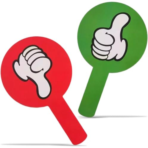 2 Pezzi Pollice In Su Pollice In Giù Paletta di Pale per il Voto in Classe, Pale per il Voto Scolastico,Pale per il Voto Colorate,Per Voti In Aula，Forniture Per Aule E Cartelli Per Aste