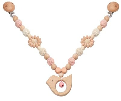 Ueiwffzo Kinderwagen Anhänger Baby Mobiles Kinderwagen Kette Für Babys, Kinderwagen Kinderwagenkette Aus Holz, Babymobile Kette Kinderwagen Zubehör Spielzeug Für Babys Junge Mädchen (Vögelchen)