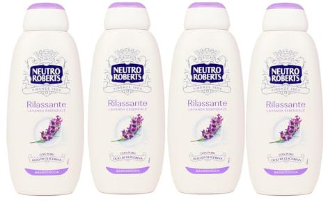 Neutro Roberts Bagnodoccia Rilassante alla Lavanda Essenziale, Set di 4, 450 ml