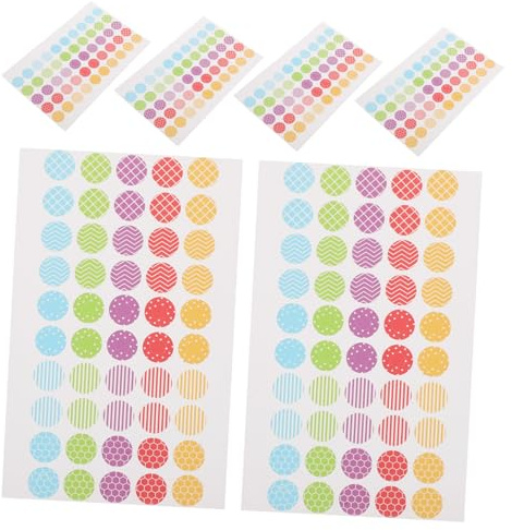 Gatuida 10 Blatt Selbstklebende Lochverstärkungsetiketten für Lose Bunte Wasserdichte Sticker zur Reparatur von Papierlöchern Geeignet für Planer Rezepte und DIY Projekte