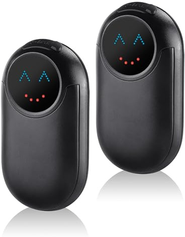 Hand Warmers Rechargeable 2 Pack, smiley face, Electric Portable Hand Warmers, Reusable Portable Pocket Heater, LED Display&4 Levels, Gifts for Christmas, Golf, Travel, Hunting, Camping