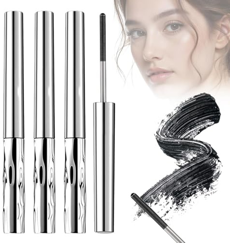 3er Pack Iron Eye Mascara Tubing Mascara – Metal Mascara Mit Metallbürste Schnelltrocknend Wischfest Wasserfest Schwarz Volumierend Curlend Für Alltag & Party