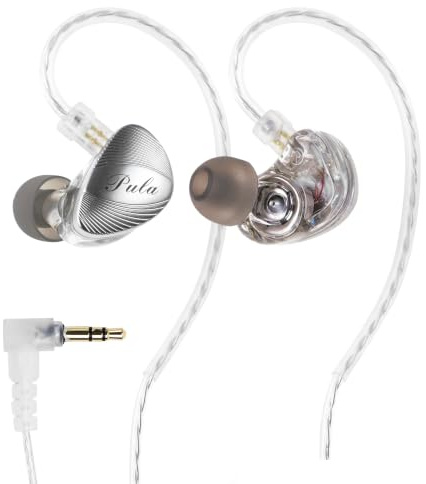 HiFiGo Pula Audio Arc IEM Earphones, 10mm PET Driver, 3.5mm, 0.78mm 2Pin | 3.5mm plug for DAC amps, players and laptops; balanced tuning, transparent shell and detachable 2-pin cable for daily use