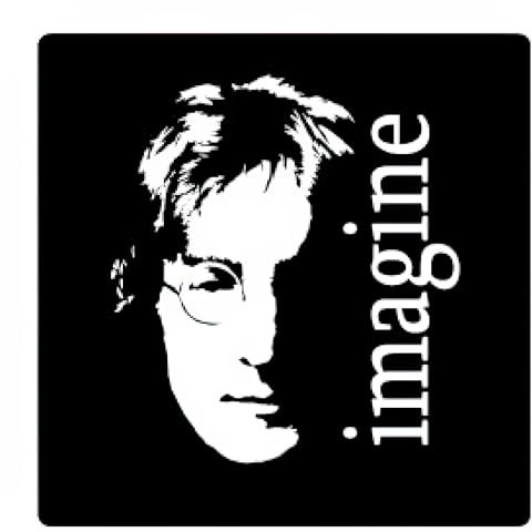 1art1 John Lennon Imagine Poster-Sticker Tattoo Aufkleber 9x9 cm