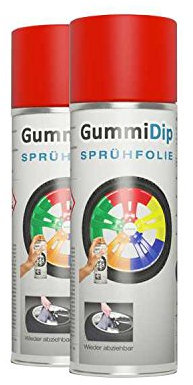 Gummi Dip Sprühfolie, Neon Spray, 2er Set, 2x400 ml (Neon Rot)