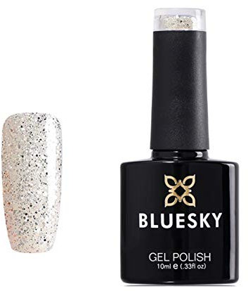 Bluesky Gel Polish, Ooh La La, SP20, Gel auflösbarer Nagellack, Weis, Silber, Glitzer, 10 ml