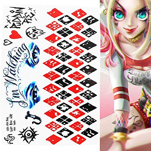 EROSPA® Tattoos-Bogen/Sticker temporär - Suicide Squad Harley Quinn Joker