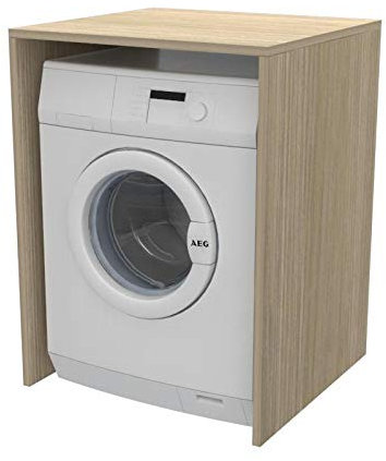 VE.CA.s.r.l. Meuble cache machine à laver, en bois, housse pour machine à laver/sèche-linge, plusieurs couleurs, également sur mesure, buanderie, décoration de salle de bain Chêne Rock