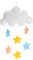 Baby Mobile Deckenmobile Babybett Mobile Wolken Regentropfen Hänger Deko für Baby Kinderzimmer (Sterne)
