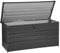Beliani Große Metall-Gartentruhe 400 l graphitgrau Kissenbox Auflagenbox für die Terrasse wasserdicht Aufbewahrungsbox Gartenbox Cebrosa