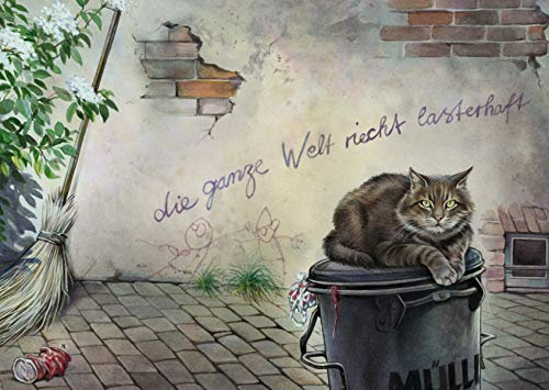 Postkarte 10,5 x 14,8 cm (hoch) • 1248 ''Lasterhaft'' von Inkognito • Künstler: INKOGNITO © Reinhard Michl • Satire • Tiere