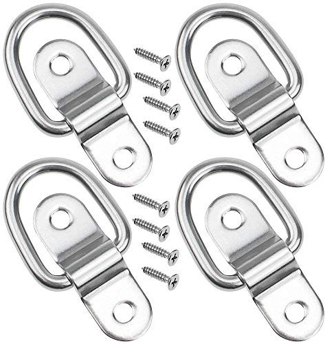 CYUaoao Zurröse Ring Aufbauring 4 Stück D-Ring Vientiane Gurthalter Anhänger und 8 Stück M4 304Edelstahl mit Dichtung Silberne für Industrieanhänger Boote