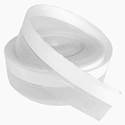 Voarge Dichtungsstreifen, Selbstklebend Silikon Dichtungsband, Glastür Zugluftstopper Türdichtungen Anti-Mosquito Schalldichter Wasserdichter Fensterstreifen, durchscheinend 2.5 x 600 cm