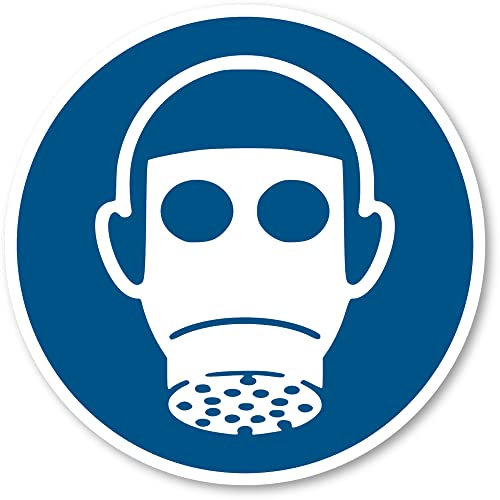 Atemschutz benutzen, Gebotszeichen: M017 - DIN EN ISO 7010 / ASR A1.3 - Aufkleber: Ø 20 cm, 1 Stück