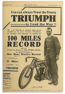 Old School Cafe Racer_ Foto-Leinwand, Poster, Schlafzimmer, Wandkunst, Dekoration, Sport, Landschaft, Büro, Raumdekoration, Geschenk, 50 x 75 cm