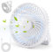 Multper Ventilador de escritorio recargable, mini ventilador USB 3 en 1, ventilador silencioso giratorio de 180 ° de 4 velocidades con luz, ventilador portátil para camping/oficina/hogar/viaje [Clase