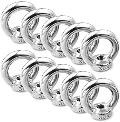 Ringmuttern, 10 Stück M5 Augenmutter, 304 Edelstahl Gewinde Ösenmutter, Hardware Ringförmige Ringösen zum Heben Zubehör