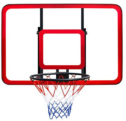 Transparente Rückwand 121 x 81 cm Teenager-Basketballbrett Wandmontiertes Rückwand-Netz-Set Hängender Basketballkorb Outdoor-Sport für Kinder
