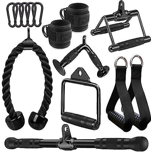 Triceps Pull Down Attachment, Cable Machine Accessories for Home Gym, LAT Pull Down Attachment Weight Fitness (Cable Machine Attachment Set 1.0)