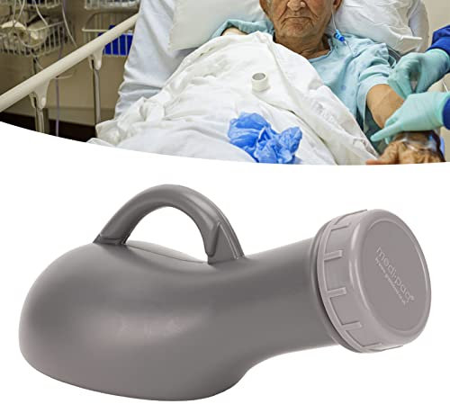 Urinalflasche, Universal für Männer Frauen Seniorenpflegeprodukte Kunststoff Urinalflasche Urinalflasche 1200ml Urinal mit Weiblichem Aufsatz für ältere Patienten Camping Outdoor