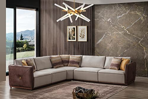 JV Möbel Luxus Ecksofa Sofas L-Form Großes Sofa Eck Wohnzimmer Polyester Modern Stoff Neu