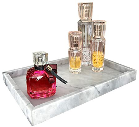 Bandeja de Almacenamiento de Piedra de Mármol Natural Bandeja Rectangular Decorativa, Bandeja Decorativa, para Joyas, Cocina, Baño, Tocador, Mostrador, Mesa de Café