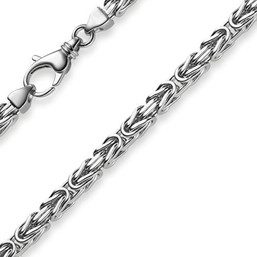 4mm Königskette Kette aus 750 Gold Weißgold massiv 70cm Goldkette Herren