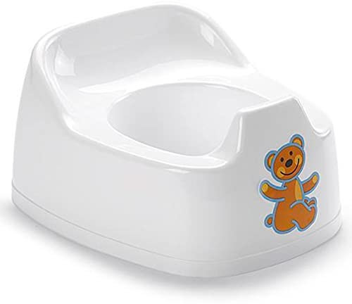 Acan Tradineur - Orinal Infantil de plástico, WC, Inodoro de Aprendizaje, urinario portátil, puericultura, niños, baño, fácil de Limpiar, Fabricado en España (Blanco, 14,3 x 22 x 27,2 cm)