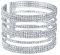 Dochais Modeschmuck Tennis Strass Armband,5A Zirkonia Armband,Armband Damen Frauen,Hochzeit Breite Stretch-Armband,Glitzernde Manschette Armband für Frauen (Silber-1)