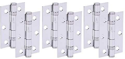 HANDLEZONE® Door Hinges 3 Pairs 76mm / 3 inch Ball Bearing, with Screws - Polished Chrome