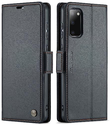 QLTYPRI Hülle für Samsung Galaxy S20 FE Handyhülle mit RFID Schutzhülle, Vintage Leder Hülle mit Kartenfach Ständer PU Ledertasche Stoßfeste Flip Wallet Case für Samsung S20 FE - Schwarz