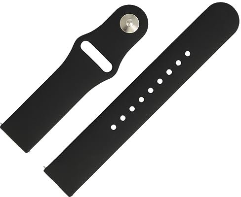 MARBURGER Uhrenarmband 22mm Kunststoff Schwarz XL Smartwatch Fitness Silikonband Sport Armband - Easy Fix Automatik-Federsteg Quickrelease Schnellverschluss 9692210000120
