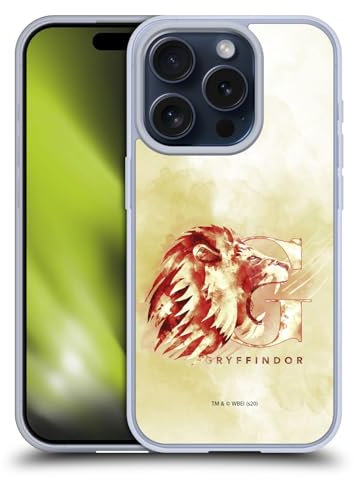 Head Case Designs Offizielle Harry Potter Gryffindor Deathly Hallows XVI Soft Gel Handyhülle Hülle kompatibel mit Apple iPhone 15 Pro
