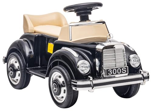 AIYAPLAY Porteur Enfants Voiture Licence Mercedes-Benz 300S 18-48 Mois Coffre Rangement sous Le siège Noir