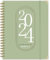 Kalender 2024 – A5-Terminplaner 2024, Wochenansicht, von Januar bis Dezember 2024, Spiralbindung, monatliche Register, 21 x 14 cm