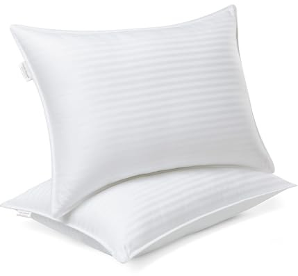 Modern Threads Hotel Collection Cooling Pillows - 2-Pack Standard/Queen Size Down Alternative Gel-Infused Pillows for Ultimate Comfort in Back, Stomach, or Side Sleepers