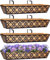 HFHOME 4Pcs 30/76.2cm Large Hanging Flower Baskets with Trough Coco Liner and Adjustable Brackets, Metal Railing Planter Box for Balcony Terrace Fence Garden