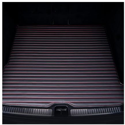 Ashild Coche Cuero Alfombrillas Maletero para KIA Niro 2019-2023, Bandeja Forro Maleteros Alfombra Protectora Impermeable Antideslizantes Accesorios,F/Black Red