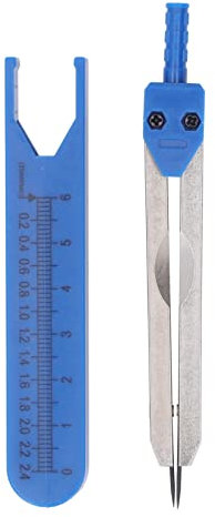 Telituny EKG Messschieber Edelstahl 0‑2.4in Lineal Zeichnen Messzirkel Pflege Blau