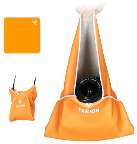 TARION Protective Wrap for Camera and Lens - Dustproof Self Adhesive Lens Wrapping Foldable Large Magic Cloth for Camera Protective Camera Bag Insert for DLSR SLR LensTablet 18.5x18.5(47x47cm) Orange