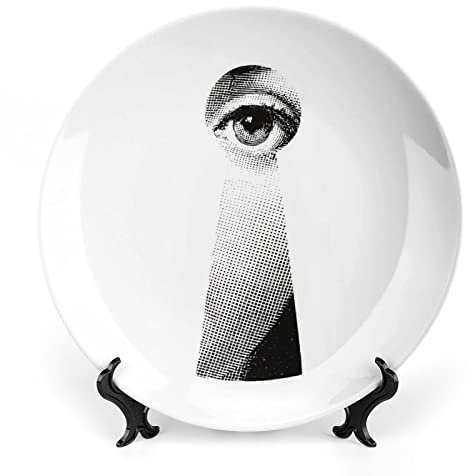 XYTDM Piatto Lina Cavalieri, Piatto Decorativo da Parete, Piatto Misterioso per Il Viso Decorazione da Appendere A Parete, Inclusa Staffa E Speciale Gancio A Molla