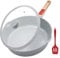 AIKENBBKK Keramik Pfanne 28 cm mit Deckel, Antihaft Keramikbeschichtung Bratpfanne 28 cm mit Abnehmbarer Griff, Geeignet für alle Herdarten, Backofenfest (Blau)