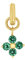 Amor Charm 925 Sterling Silber Damen Charms, mit Zirkonia synth., 1,8 cm, Grün, Blume, Kommt in Schmuck Geschenk Box, 2038529