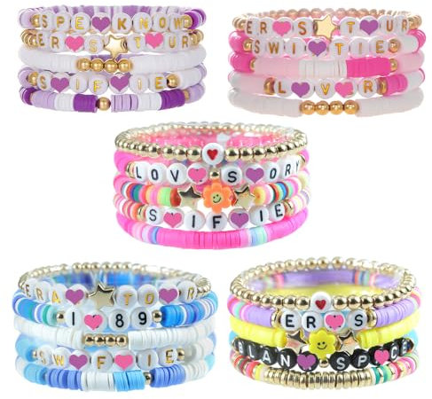 TGKYK Friendship Bracelet, 25 Stück Taylor Armbänder Set, Einstellbar 1989 TS-Inspirierte Freundschaftsarmbänder Set, Friendship Bracelets kit für Mädchen Frauen TS Fans
