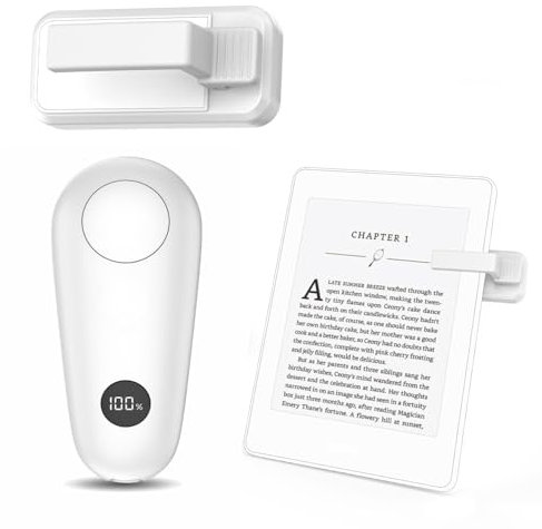 RF Remote Control Page Turner for Kindle Paperwhite Scribe Accessories, Page Turner Clicker for iPad Tablets Reading Novels Taking, Phone Camera Video Record Triggers Remote, White