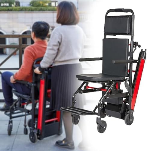 QJWM Salvaescaleras Eléctricas Silla De Ruedas Eléctrica Salvaescaleras para Personas Mayores Puede Subir Y Bajar Escaleras Silla De Silla Portátil Plegable A