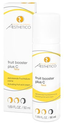AESTHETICO fruit booster plus C, 50 ml - Intensive Anti-Aging-Nachtpflege-Fruchtsäurecreme mit Glycolsäure und reinem Vitamin C, für reifere Haut, verbessert die Hautstruktur und reduziert Fältchen