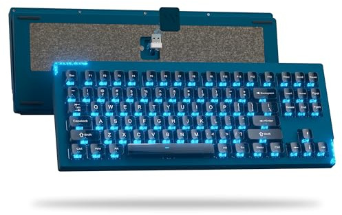 SK87 75 % kabellose Gaming-Tastatur, QMK/VIA, Vollaluminium-Tastenkappen, mechanische Tastatur, Bluetooth 5.0/2,4 GHz/USB-C kabelgebundene programmierbare Tastatur, Hot-Swap-fähig, POM-Linearschalter